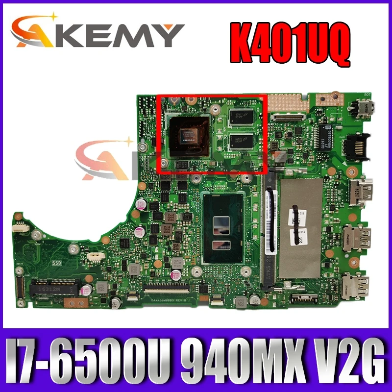 

K401UQ MAIN_BD._4G/I7-6500U/AS 940MX/V2G Mainboard For ASUS K401U K401U A401U K401UQ K401UQK Laptop Motherboard 100% Tested