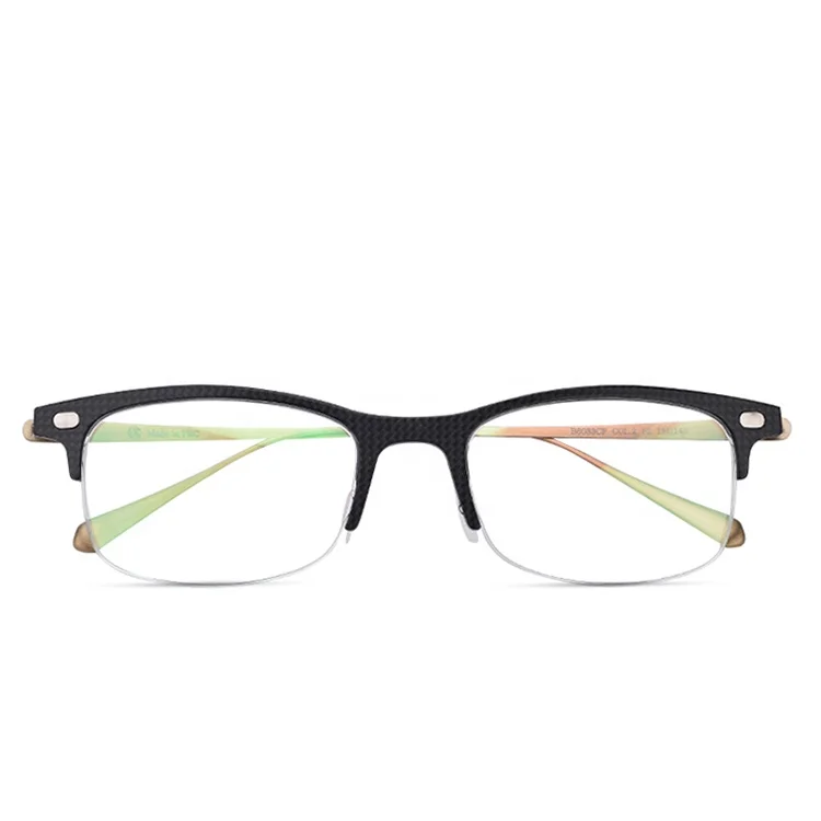 

U-Top business half rim glasses frame for men carbon fiber with gold rim glasses
