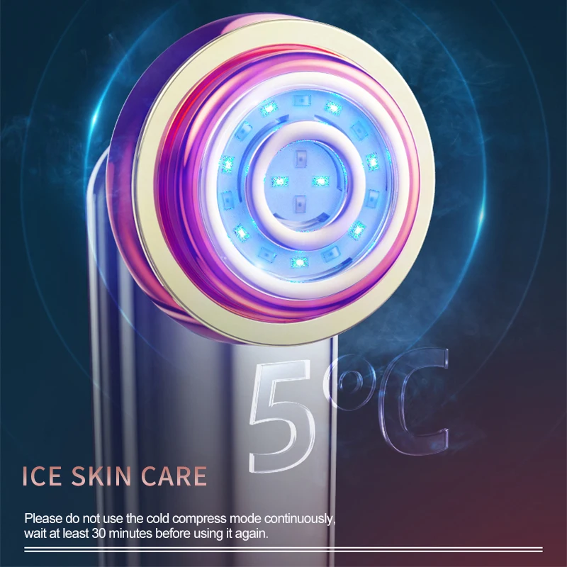 

Supremes quality design 24K Gold massage head Vibration Electric Led irradiation EMS RF Eye Massager Facial Beauty Instrument, Black, purple,red, green