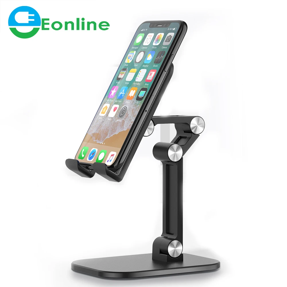 

EONLINE Foldable Desk Mobile Phone Holder Stand Extend Support Tablet Holder Universal Phone Holders Adjustable Metal Desktop