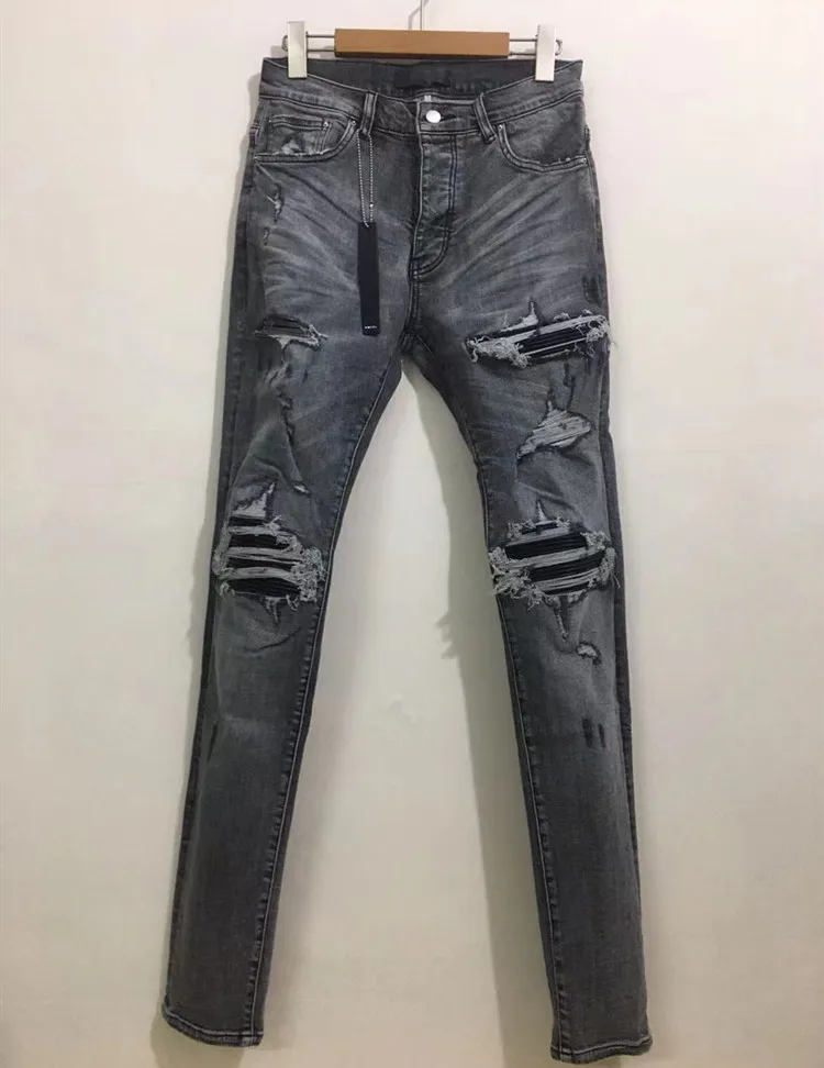 

2021 summer men blank wash white jeans pants slim super stretch blue skinny denim jeans high quality