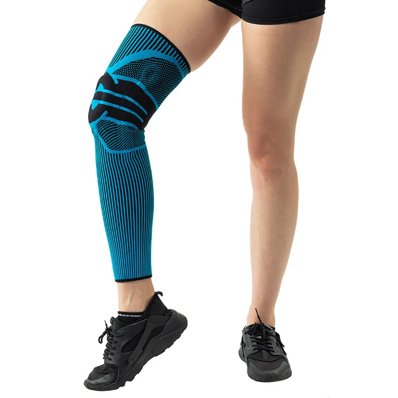 

Miket Advance Knee Support Knee Exercise Protector Long Knee Sleeves Protect, Black/orange/blue