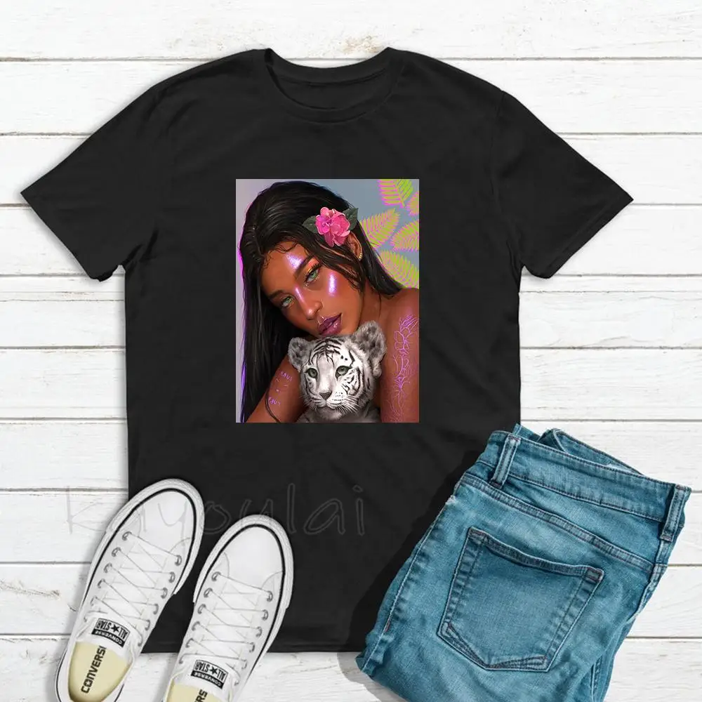 

New Arrival Custom Design T Shirt Women African Girls Graphic Tees Femme Tops
