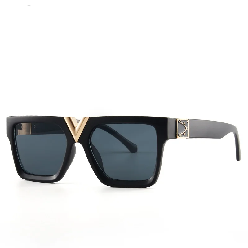 

2020 Outdoor Trendy Fashion Sunglasses Wholesale Luxury Black Eyewear Leopard Custom Men Sunglasses Vendor Square Big Frame