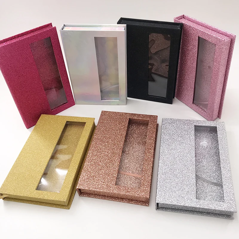 

Mink Lashes Packaging Eyelash Book Box Wholesale Lashbook Create Your Own Brand Custom 5 Pairs Mink Eyelashes Book, Natural black