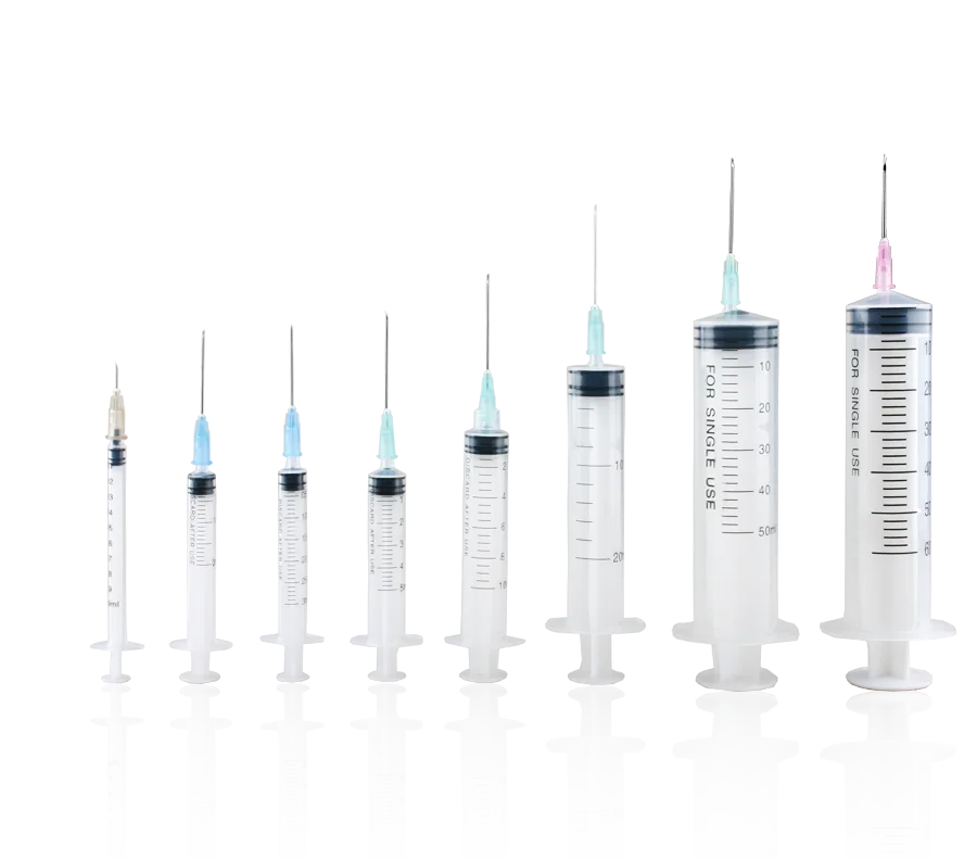 Disposable Syringe 1ml 2ml 3ml 5ml 10ml 20ml 30ml 50ml with hypodermic needle
