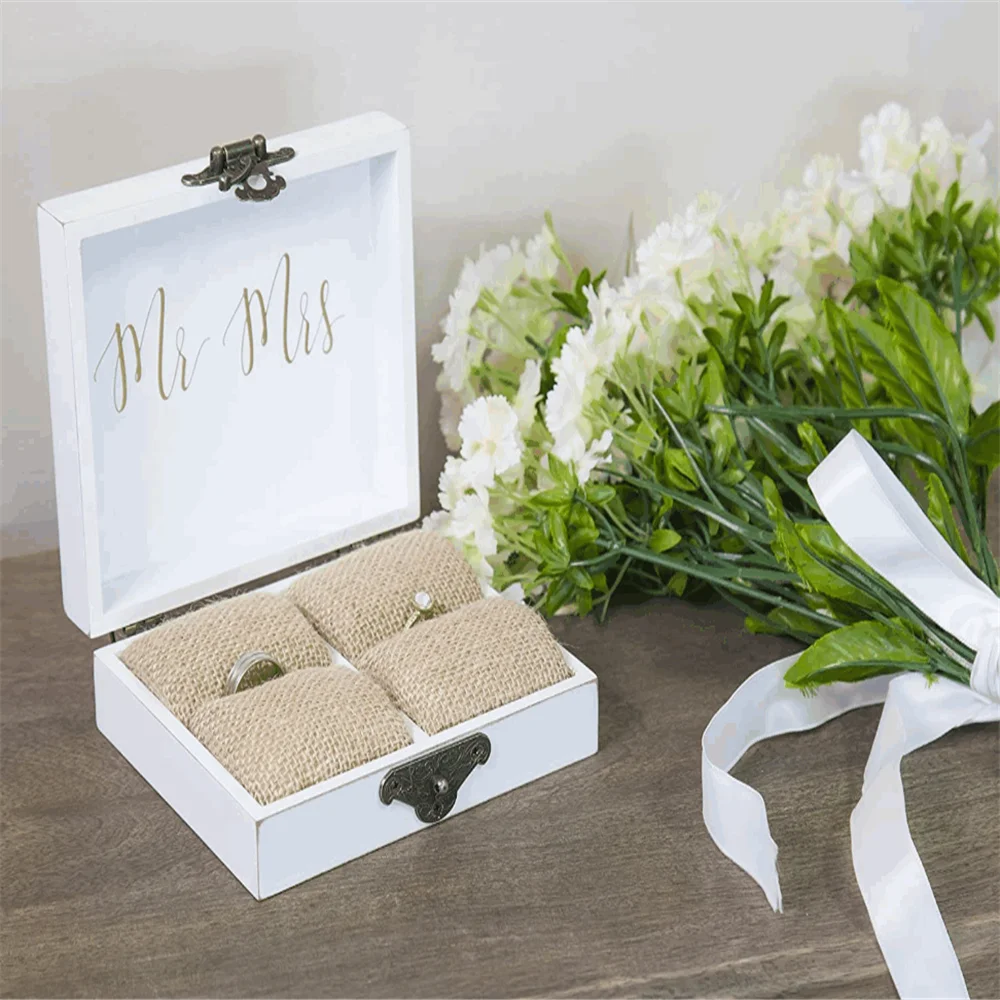 Minimalist style elegant handmade wedding valentine's day engagement decorative best selling wooden jewellery box ring