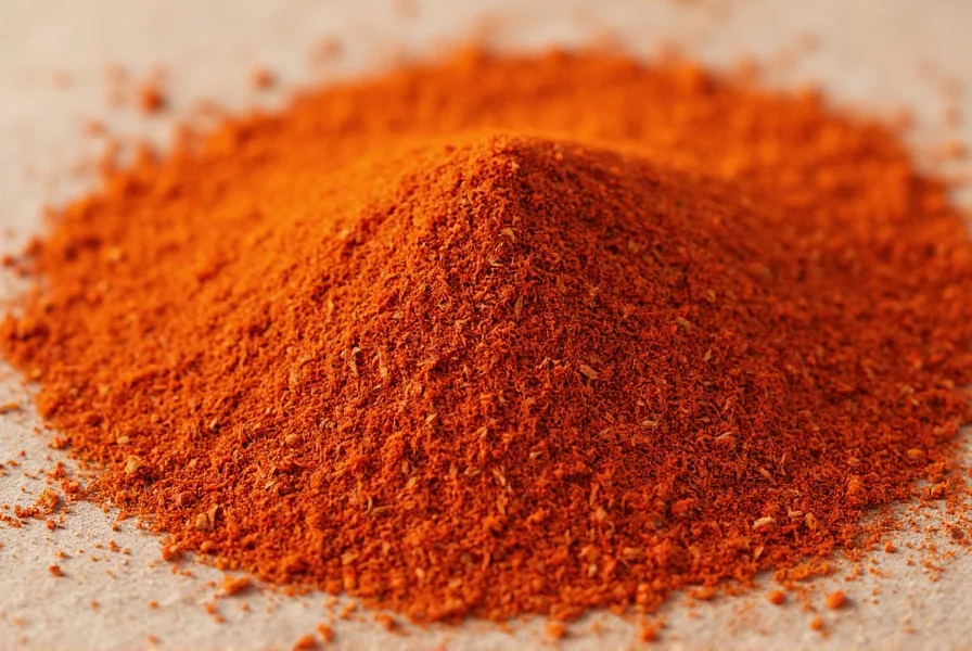 Close-up comparison of red pepper flakes and common substitutes including cayenne pepper, paprika, and gochugaru