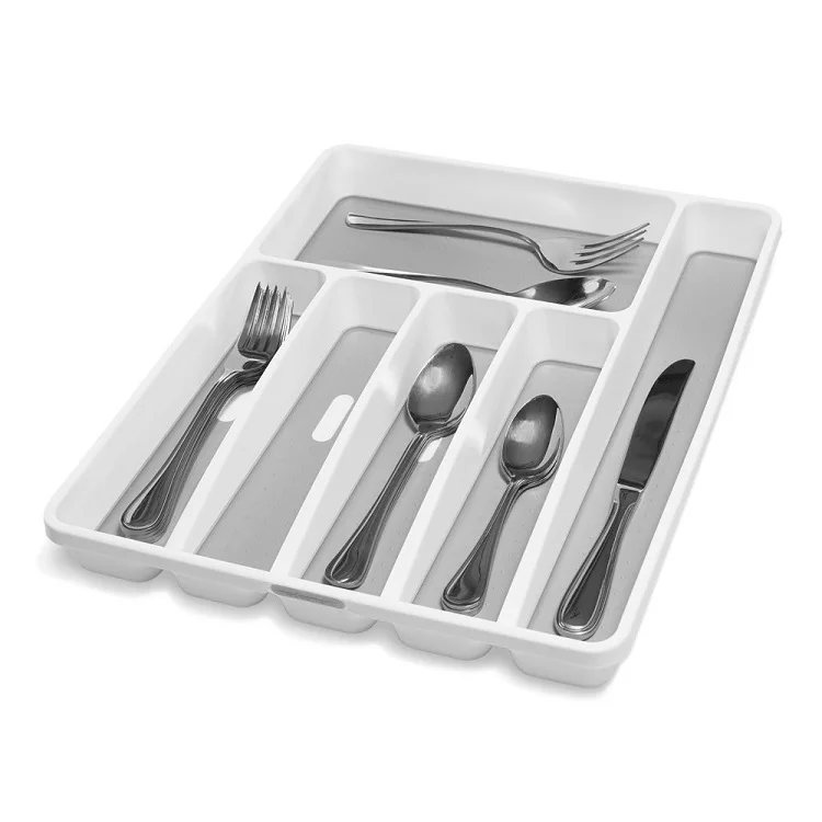
6 Compartments Plastic Cutlery Tray Organizer Kitchen No Slip Cutlery Trays 