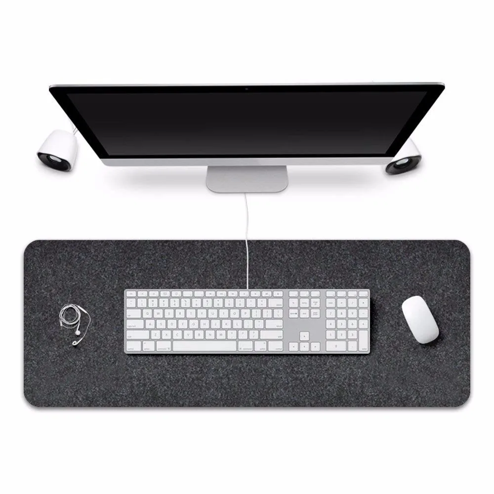 

100% Merino Wool Felt Desk Mat Mouse Pad Felt Desk Pad Protector Felt Thick Large Mouse Pad Writing Mat Office Home, Light grey or dark grey or custom