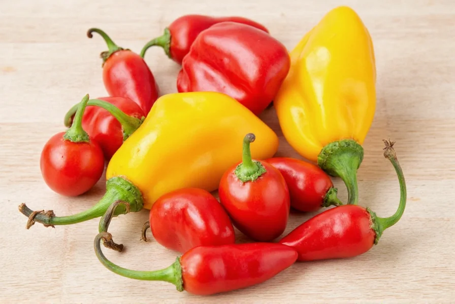 Round chili pepper surrounded by flame visual effect