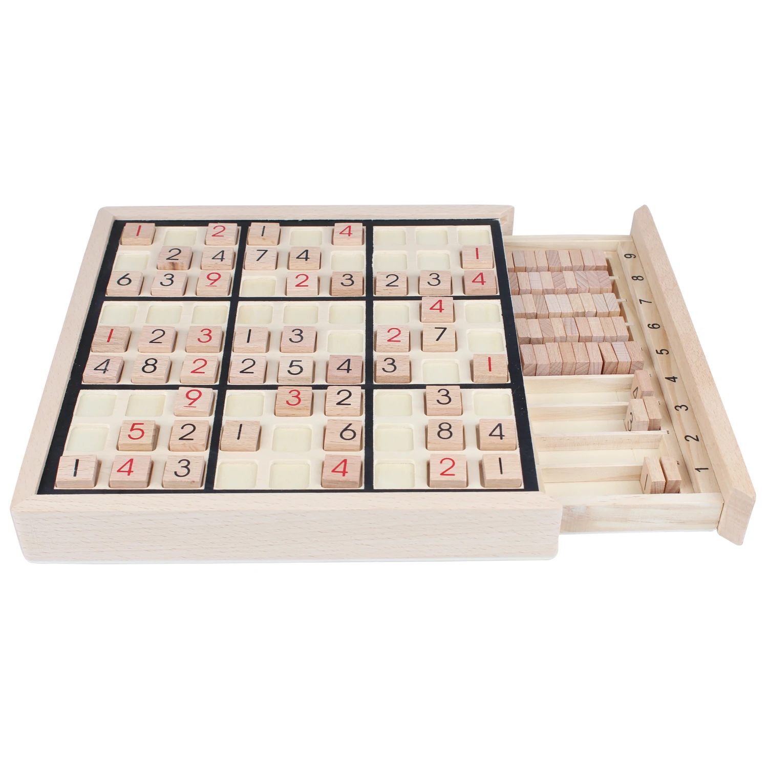 Classic Wooden Sudoku In Wooden Box Popular Genius Board Game Kids ...