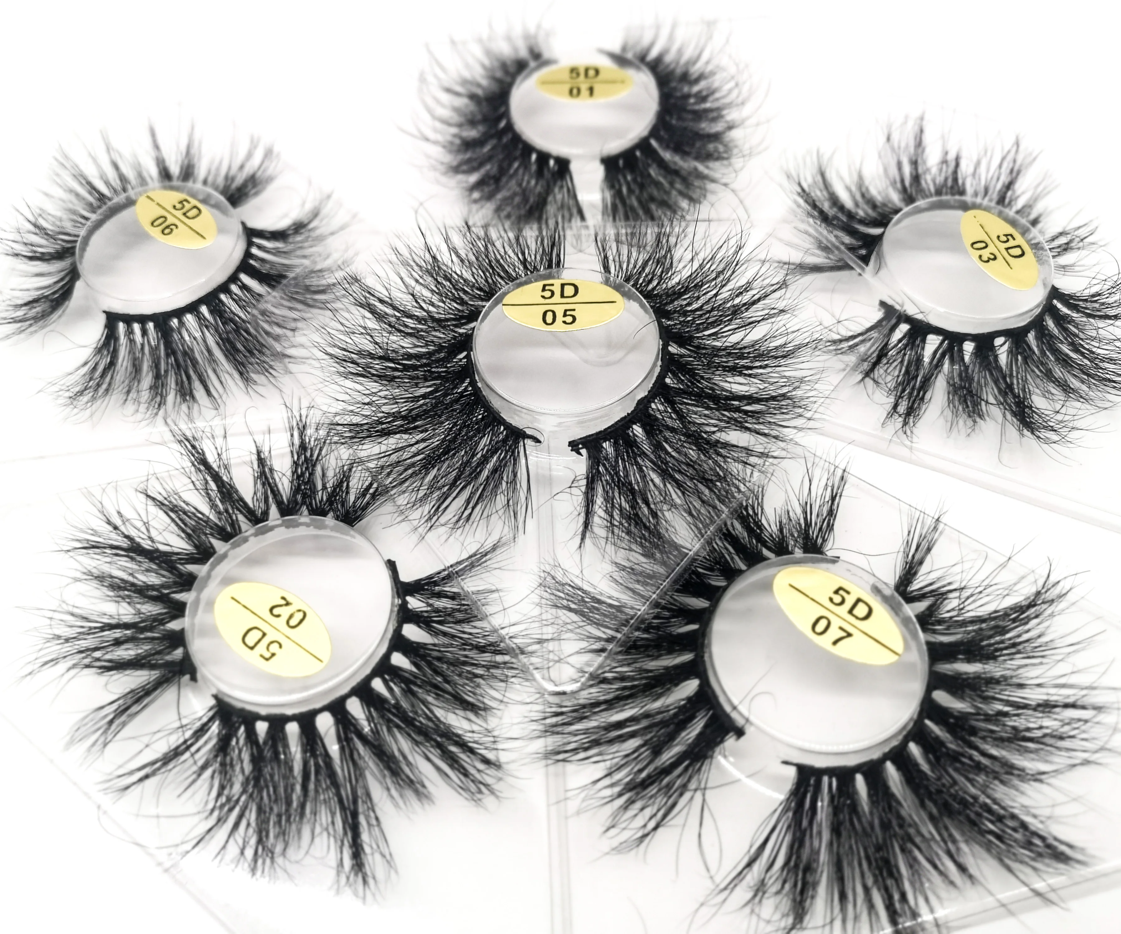 

Wholesale lashes3d 5d vendor bulk 25mm mink eyelashes with cute logo on eyelash packaging box, Black