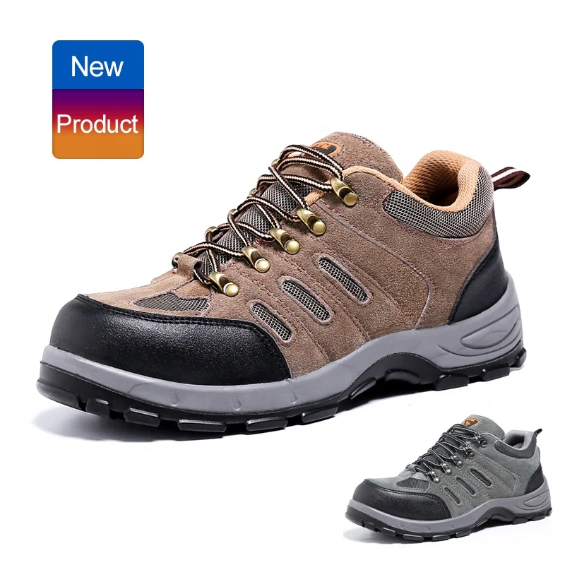 

Composite Leather Upper Material Indestructible Steel Toe Safety Shoes Anti puncture and slip Men Outdoor Hiking Shoes, Black