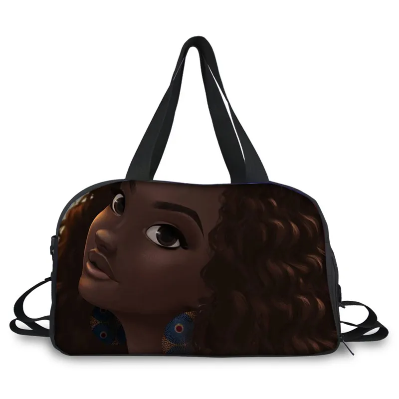 

Art Afro Girl Customized Travel Accessories Organizer Large Weekend Bag Polyester Duffle Bags Gym Tote