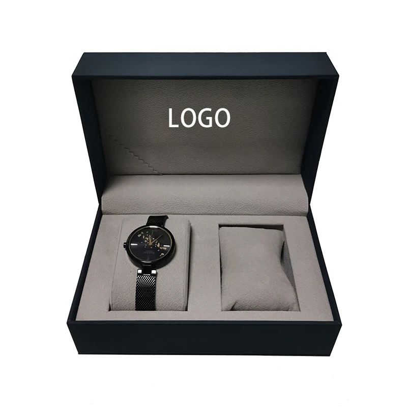 

Luxury Couple 2 Slots Double Watch Box For Men Women Gift Set Jewelry Chain Bracelet Box Watch Organizer, Customized