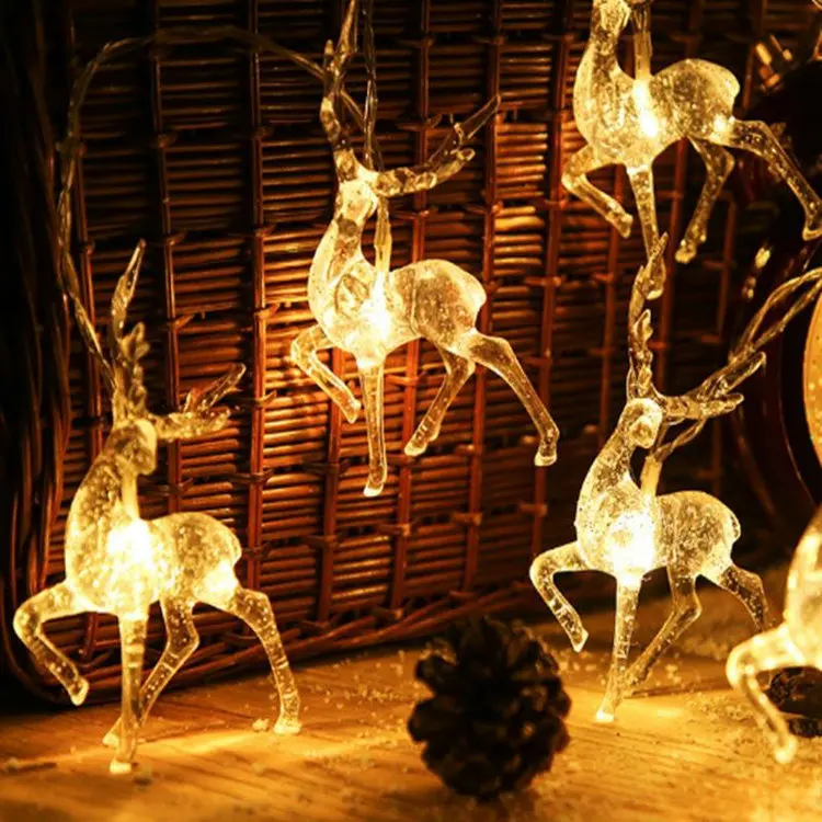 Amazon santa reindeer christmas lights for trucks wedding decoration  battery box string outdoor party lights