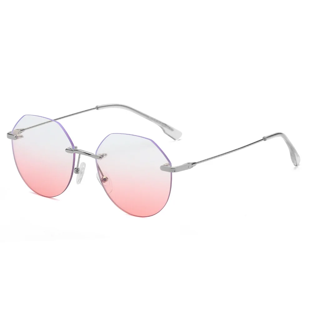 

Qmoon New Rimless Fashion Women's Sunglasses Glasses Gradient Gradient Lens Polygon Rimless Sunglasses 2022