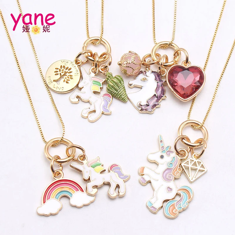 

Girl accessories kid necklace unicorns alloy necklaces for daily