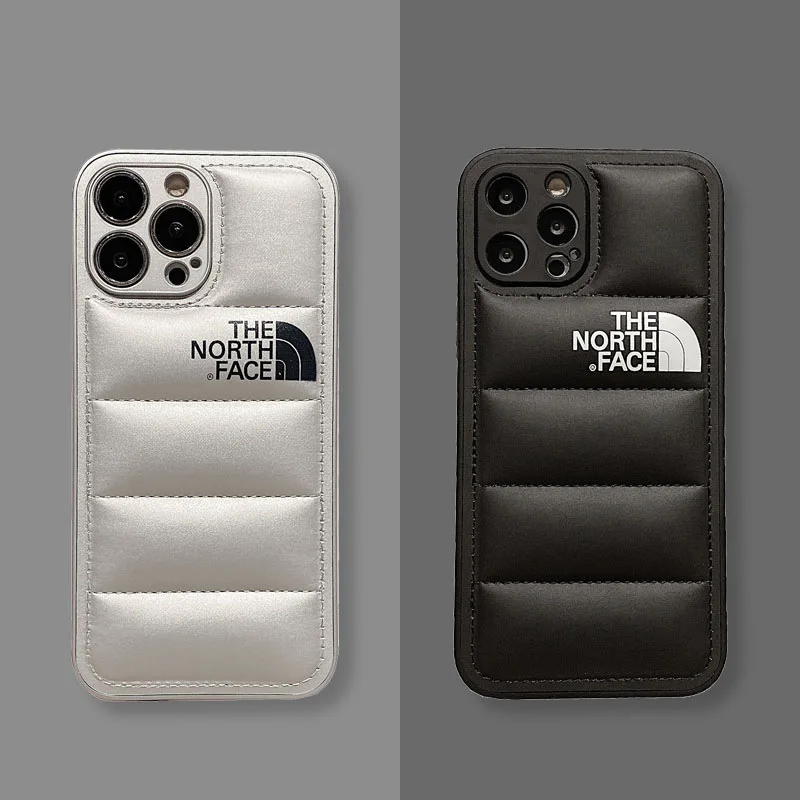 

Wholesale Brand Puffer Down Jacket Silicone Phone Case For iphone 11 Pro MAX X Soft Mobile Phone Protect Cover For iphone 13 12
