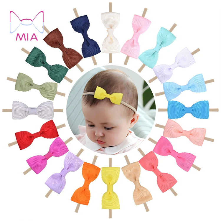 

FREE SHIPPING MIA Baby solid color elastic nylon hair band 20 candy colors children's photo hair band 344, Children's hair band