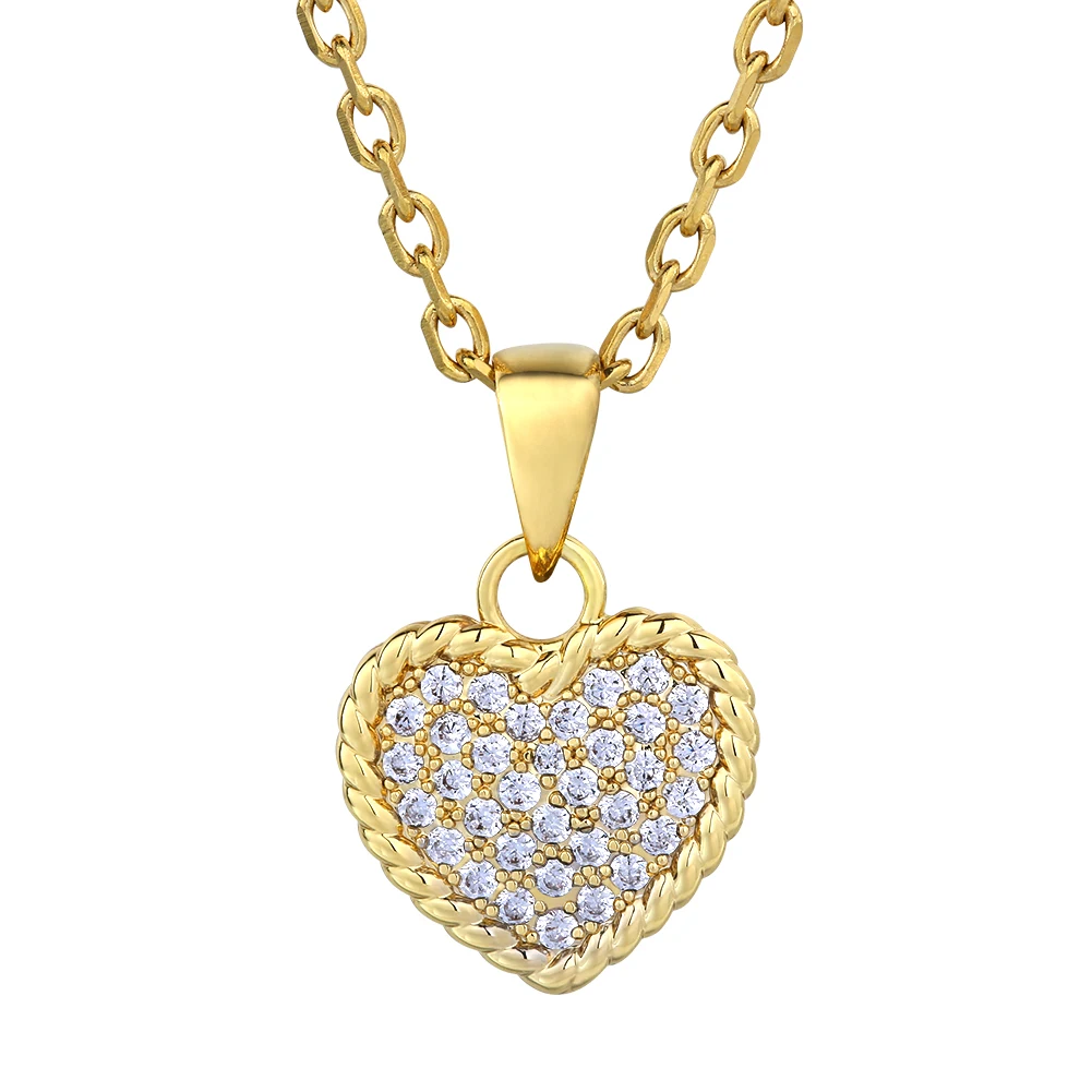 

KRKC 2021 popular custom design Mother's Day jewelry gifts gold plated women cute love heart charm mama necklace