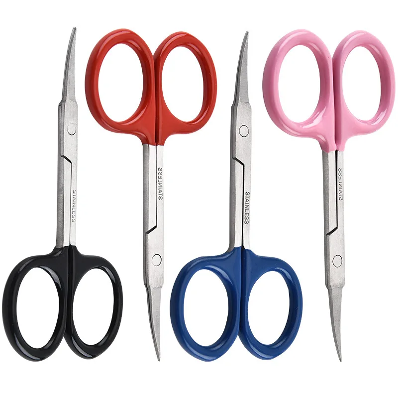 Blue Beauty Tools Pedicure Eyebrow Scissors Stainless Steel Straight Blade with Sharp Tip for Manicure Available in Pink Color