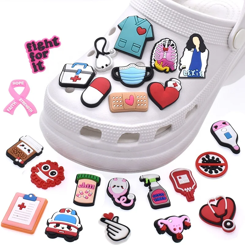 

Healthcare medical doctor nurse croc shoe charms fit for kids adults women clog shoes bracelets wristbands, As pictures
