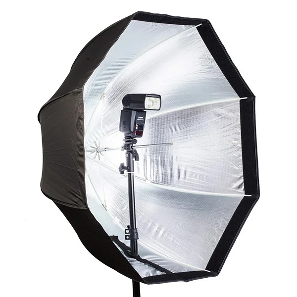 

Factory Sale Professional Godox- Octagonal Umbrella Type Softbox 120cm Octagonal Box for Flash Studio and Outdoor Photography, Black + silver