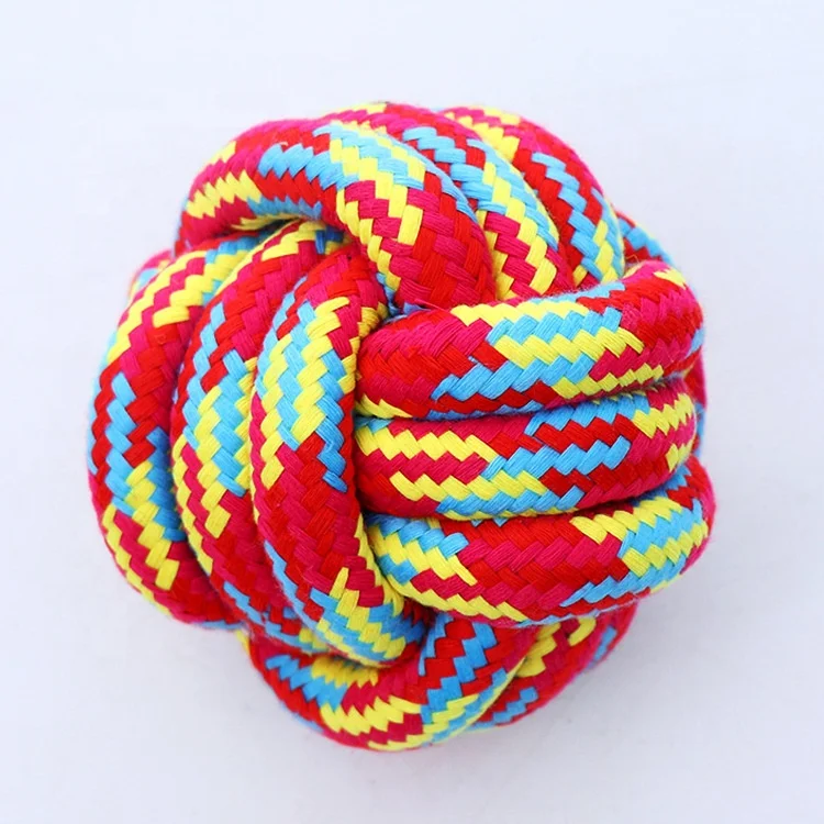

Wholesale Variety of Dogs Cotton Rope Pet Toy Molar Ball Washable Cotton Dog Rope Chew Toys for Tooth Cleaning, Picture