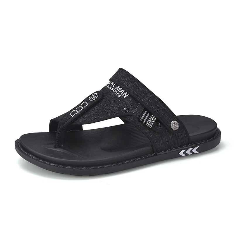 

Summer new custom logo outdoor dual-use beach shoes pinch fashion personality men's slippers, Optional