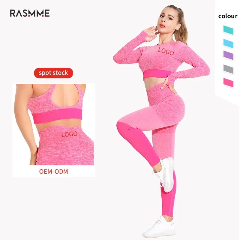 

Women Seamless Yoga Set Gym Clothing Fitness High Waist Leggings+Cropped Bra Sport Suit Women Tie dye Gradient Color Active Wear, Customized colors