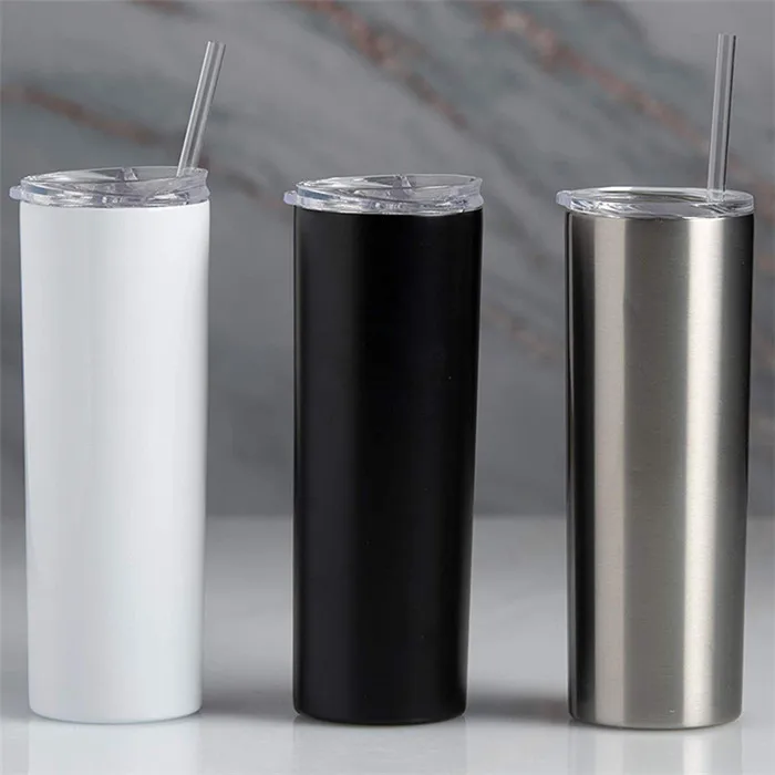 

20oz Stainless Steel Vacuum Insulated Tumbler Straight Cup With Stainless Steel Straw