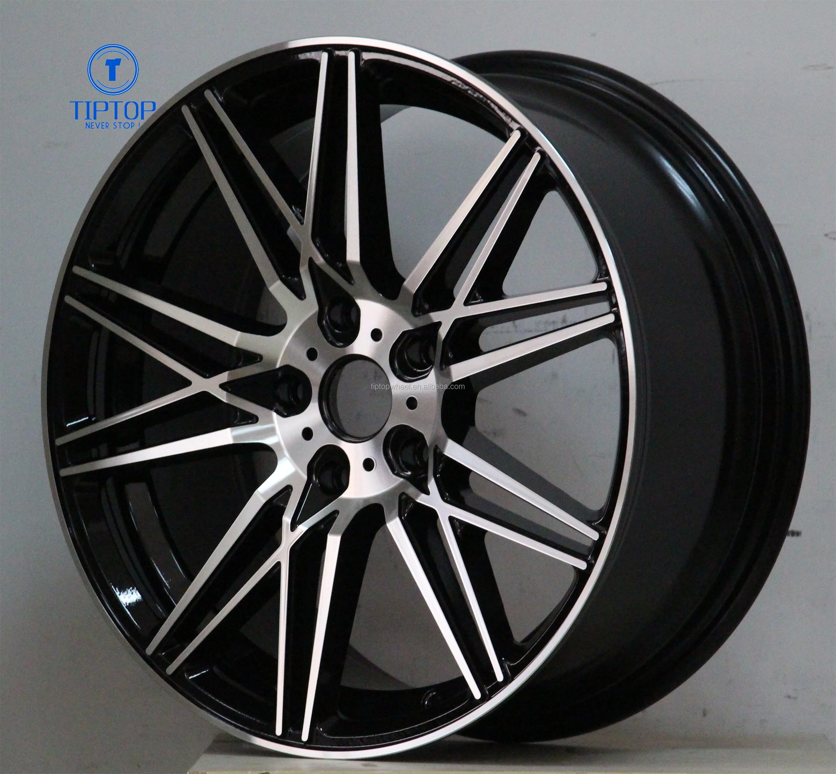 New design 17 inch alloy wheel 5x100 car rims black machine polish in stock