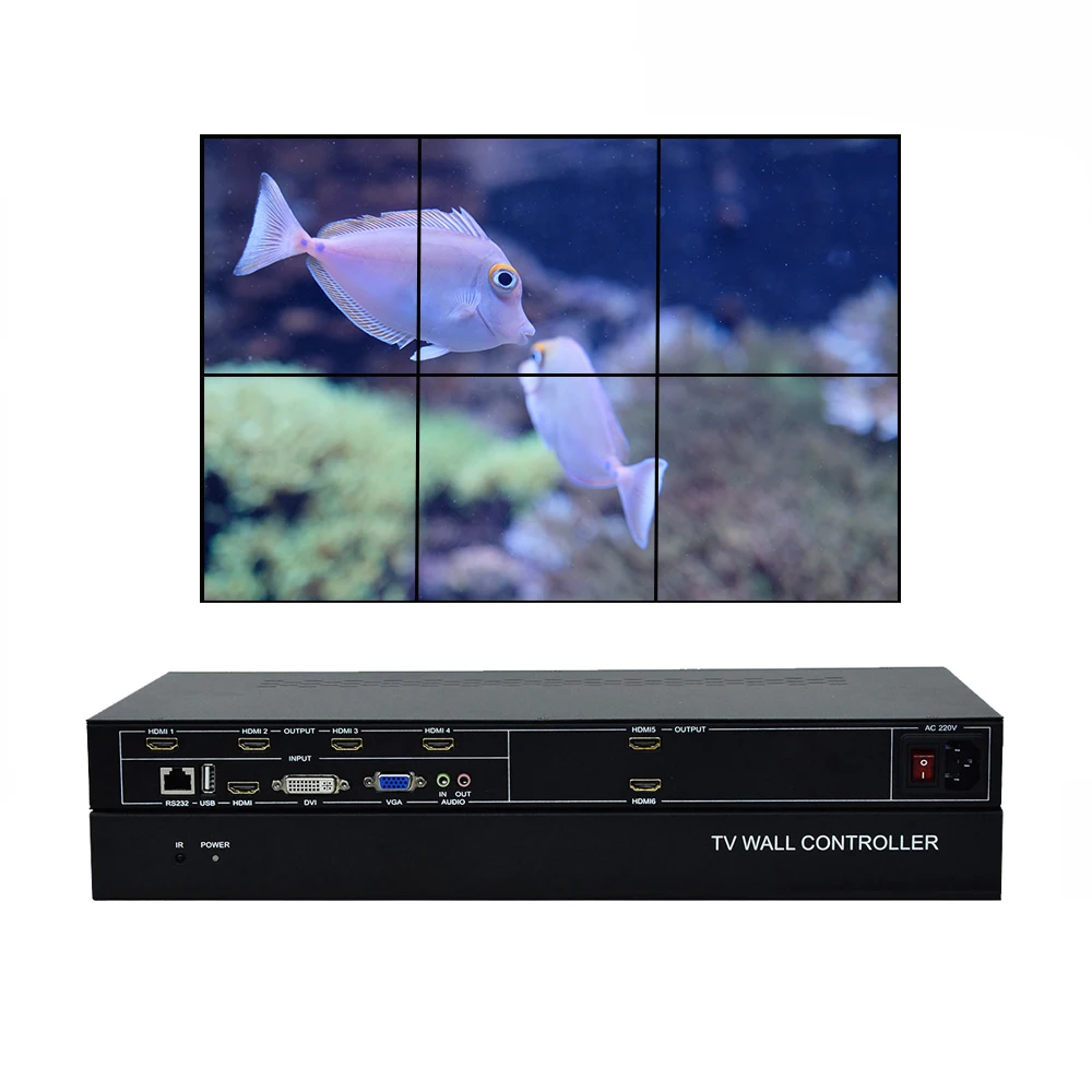 1080p Video Wall Controller 1x2 2x2 2x3 4k Matrix With App Phone