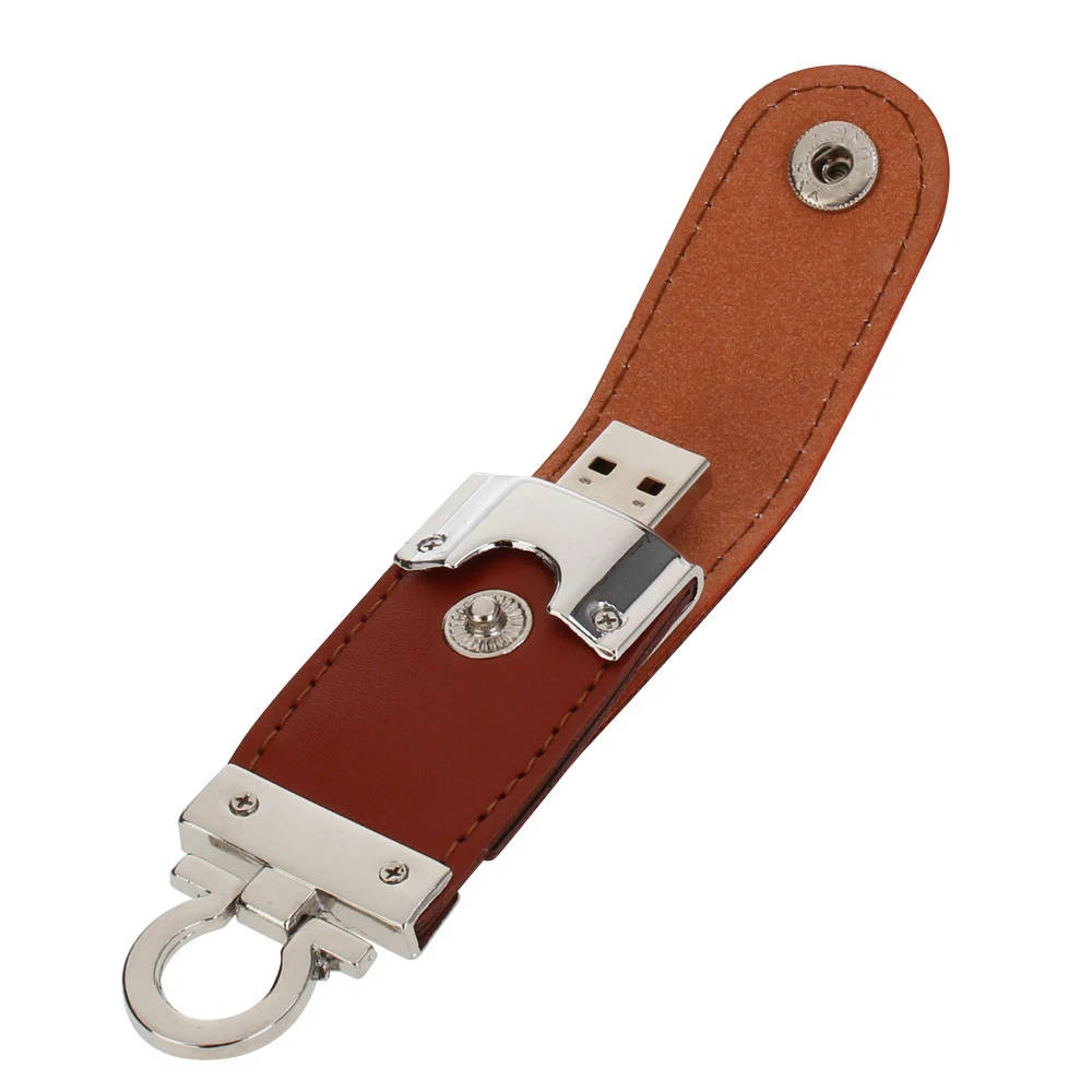 Promotional Gift Leather USB Flash Drive 3.0 8GB 16GB 32GB 64GB Pendrive Keychain USB Memory Stick with Custom Logo - ANKUX.COM
