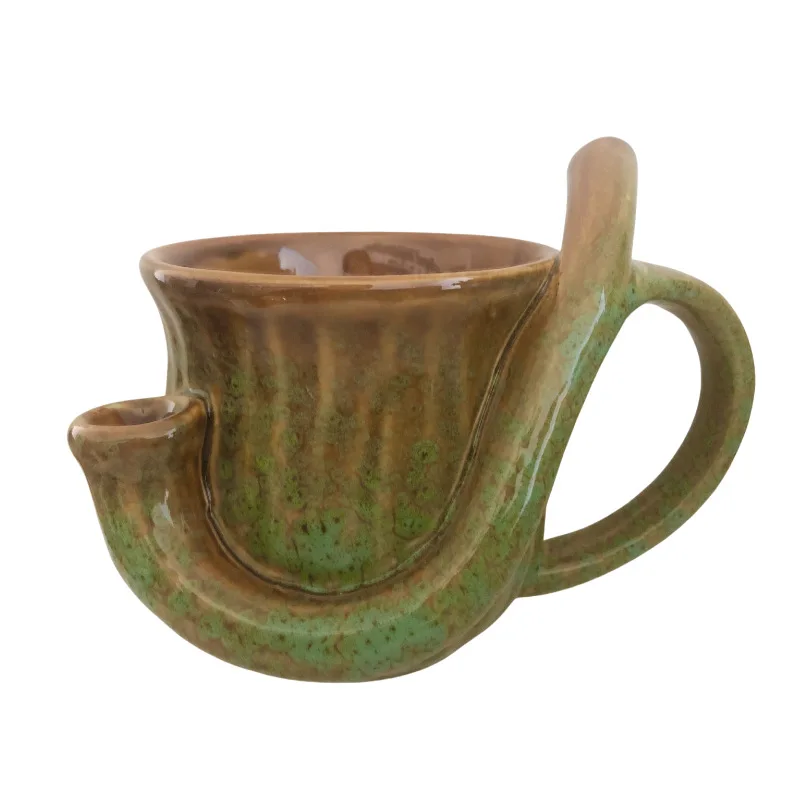 

Wholesale Smoking Pipe Mugs Multifunctional Cup Logo Design Coffee Ceramic Mug With Handgrip