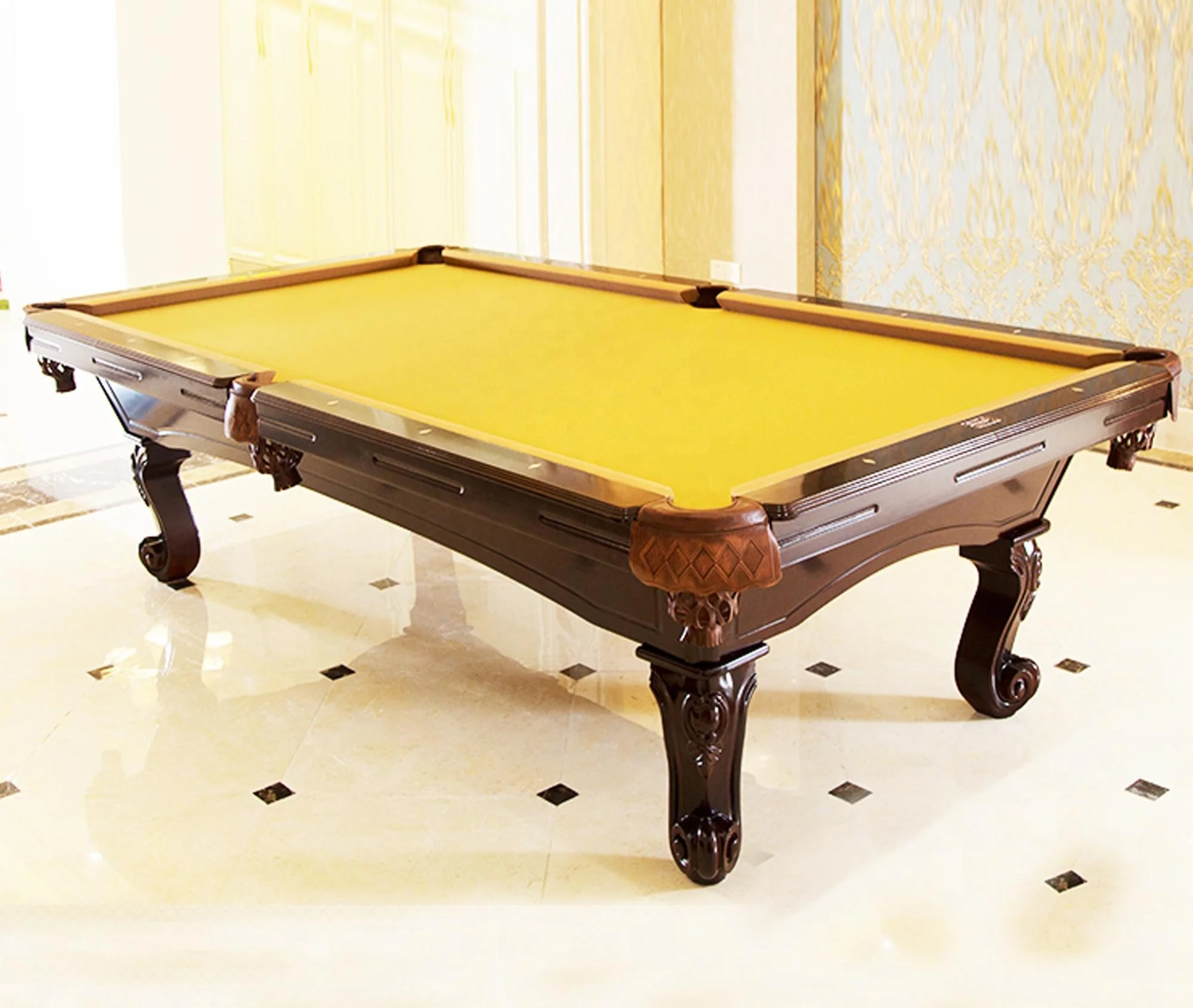 

Custom 8ft/9ft Classic Billiard Table Engrave Carving Billiard Pool Table For Sale