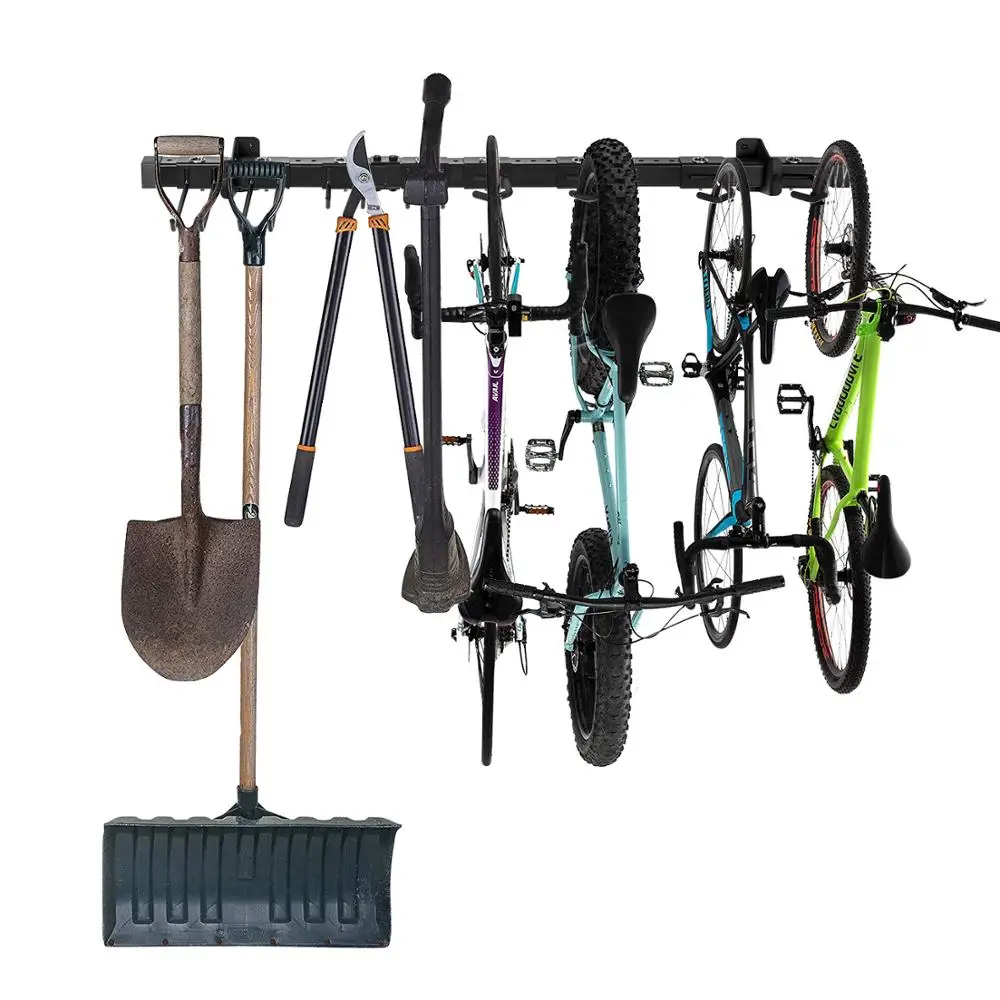 

OEM folding Adjustable Wall mount Holders for Tools, Garage Organizer, Garden Tool Storage Rack, Black