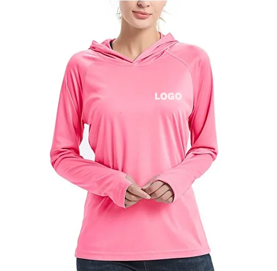 

Wholesale UV Protection UPF 50+ Fishing Wear Women's Fishing Hooded Shirts Long Sleeve Hiking Fishing Hoodie
