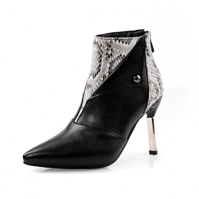 

Sexy Custom Brand Snakeskin PU Wth Zipper Fashion Ankle Boot For Ladies, Requirement