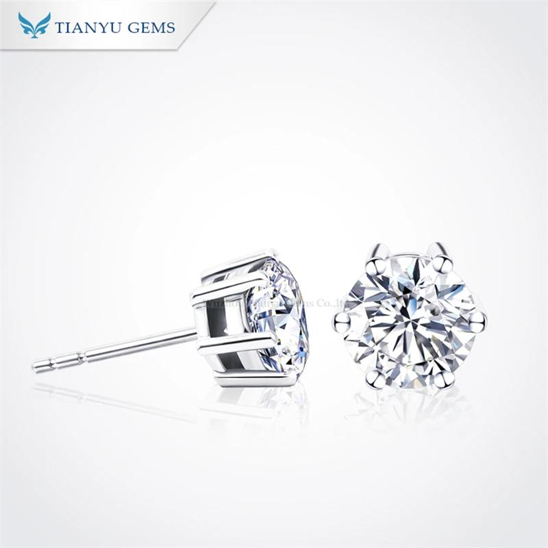 

Stock sale moissanite low price 925 silver plated 18k thick gold moissanite earrings studs fashion earrings