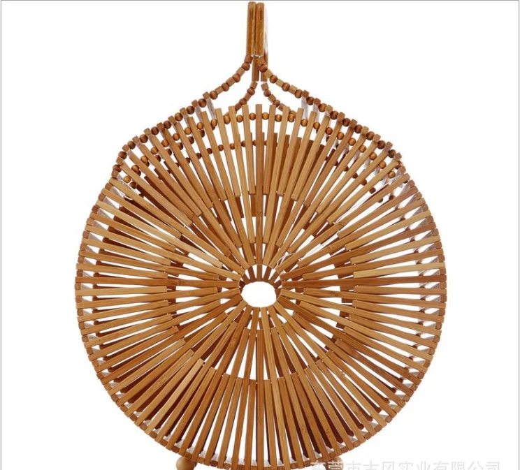 

ZA brand 2021 New Bamboo Weave Semicircular Holiday Beach clutch round Bag Summer Hand Bag