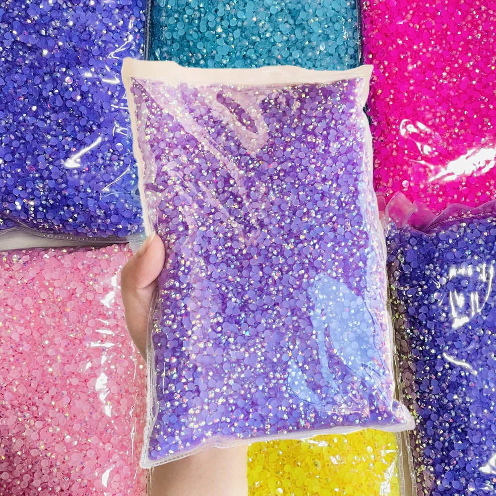 Yantuo Rhinestones Lt.amethyst Jelly AB Resin High Quality Wholesale Price 2mm 3mm 4mm 5mm 6mm Eco-friendly Sewing Rhinestones