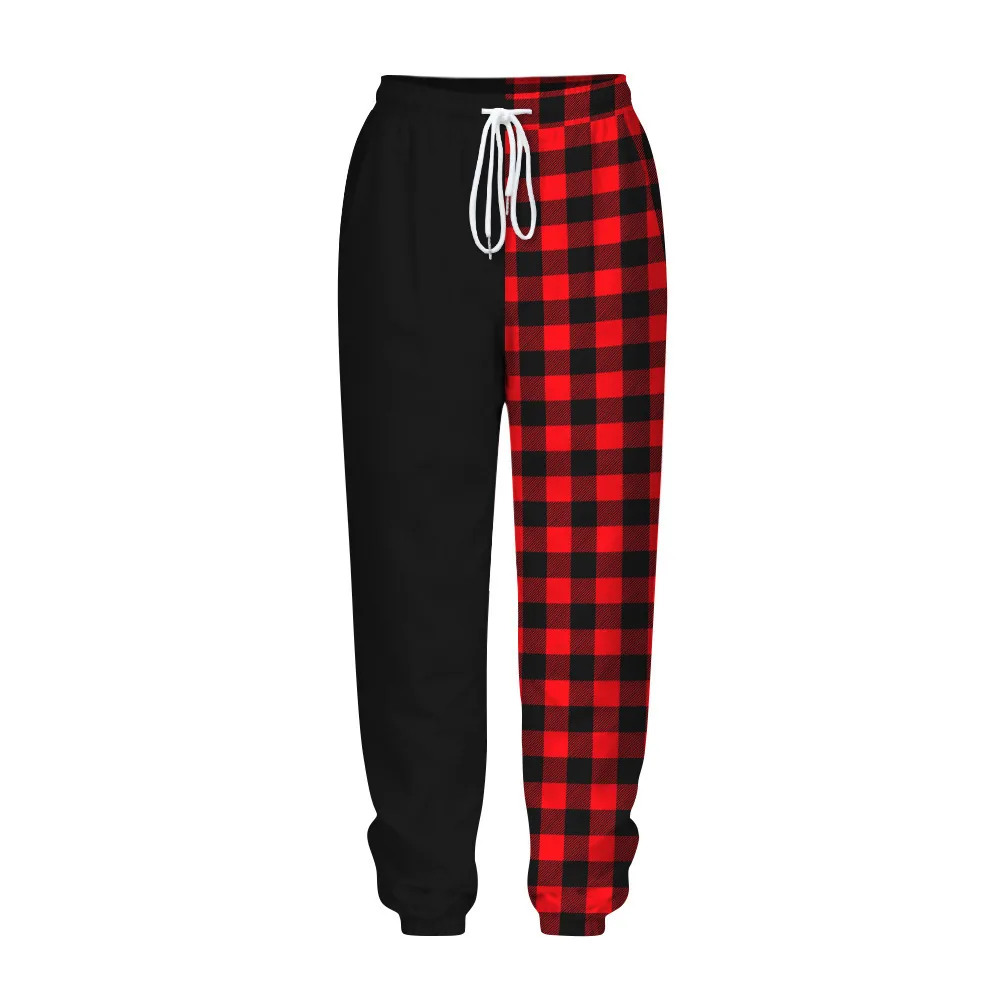 

New Arrival Autumn Woman Plaid Femme Christmas Digital Printed Wear Trouser