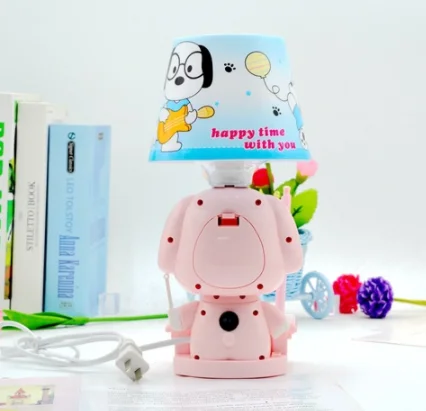 
Household cartoon dog set the table to protect the eyes insert pen LED lamp clock students jump seconds silent alarm clock 