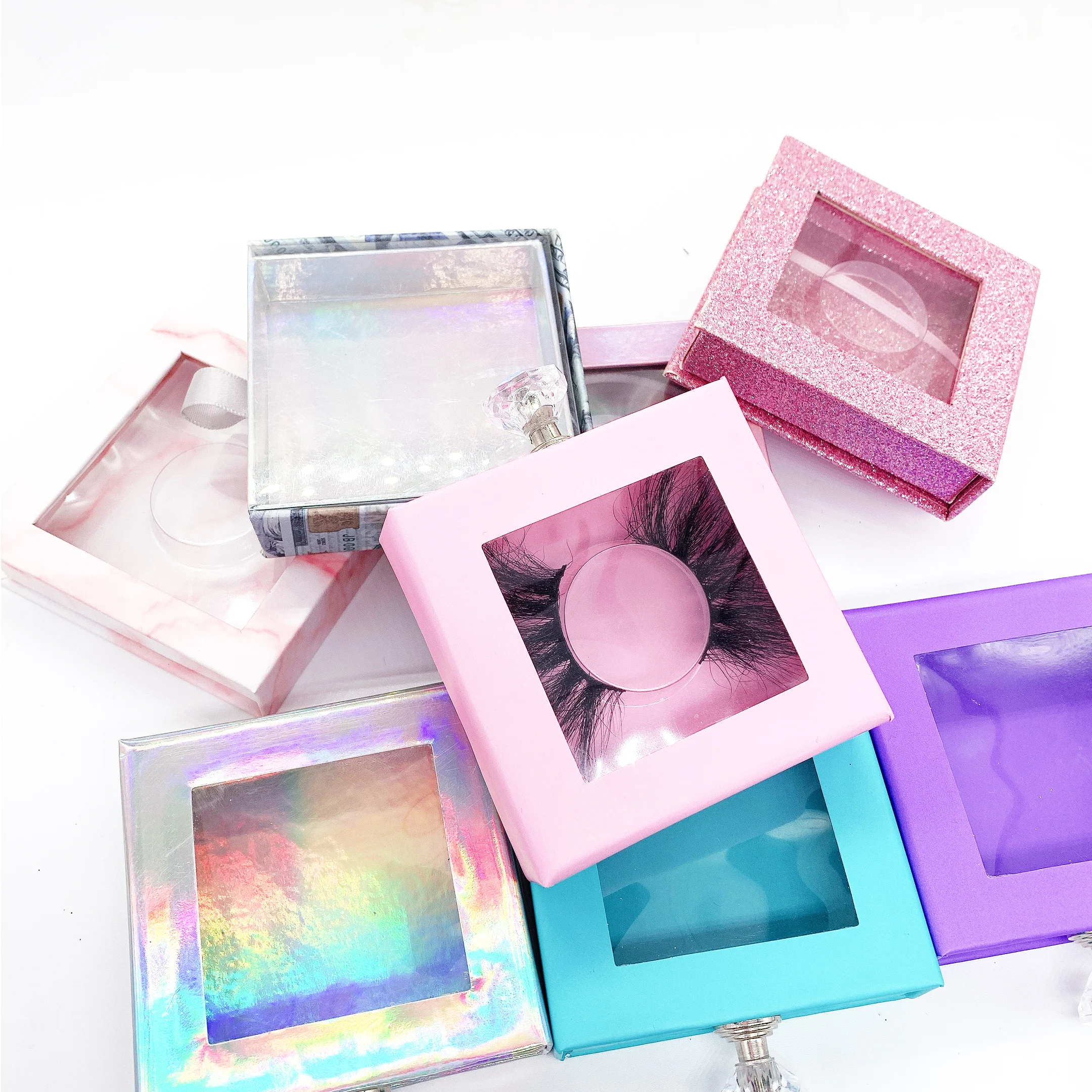 

2021 new arrivals luxury hot sale super long 25mm Mink Eyelash Fluffy 5d Mink Lashes customized boxes, Black color