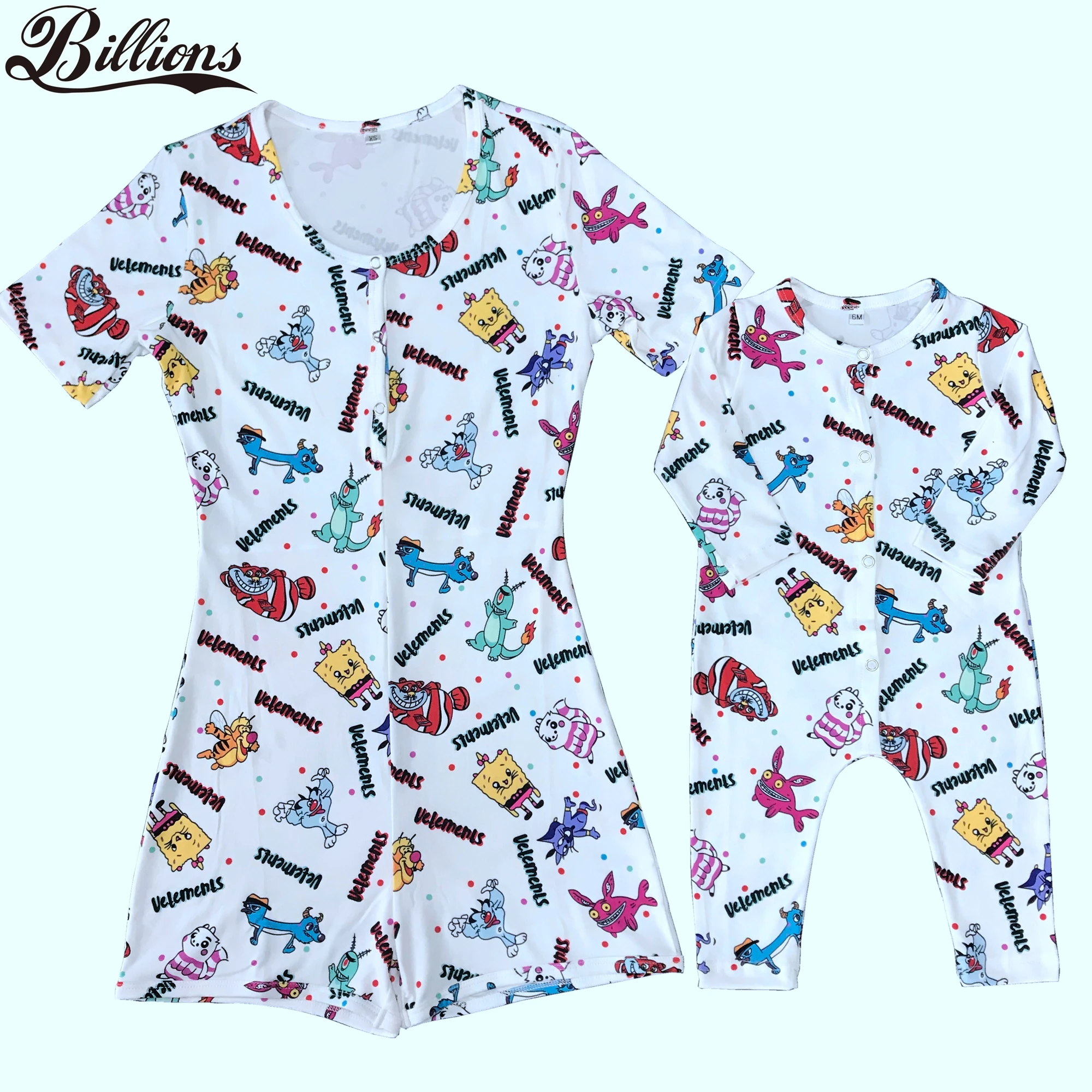 

2020 New Style Cute Soft Cartoon Mommy And Me Outfits Onesie For Kids, Customized color