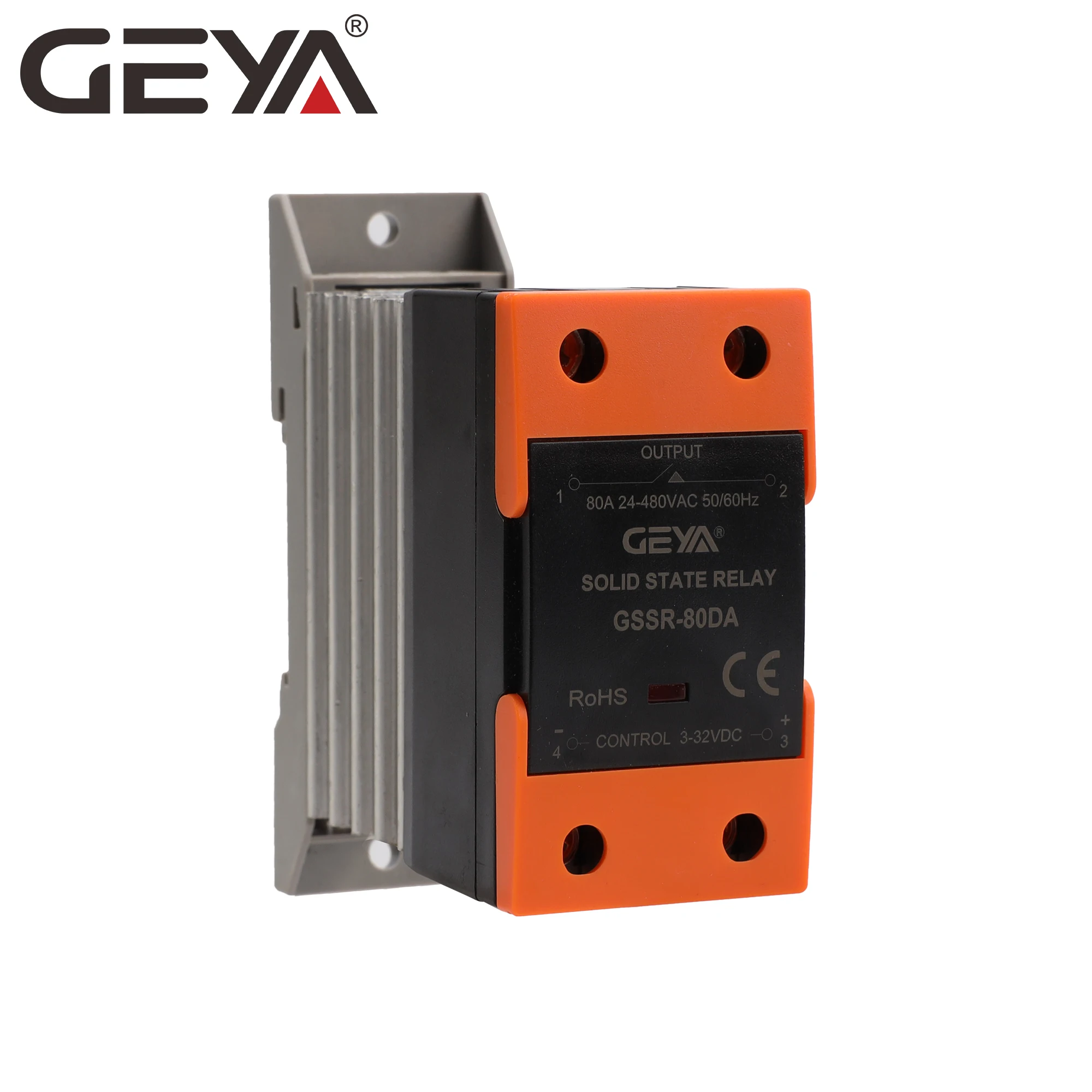

GEYA SSR-80 White Shell Single phase Solid state relay Miniature DC Controlled AC SSR