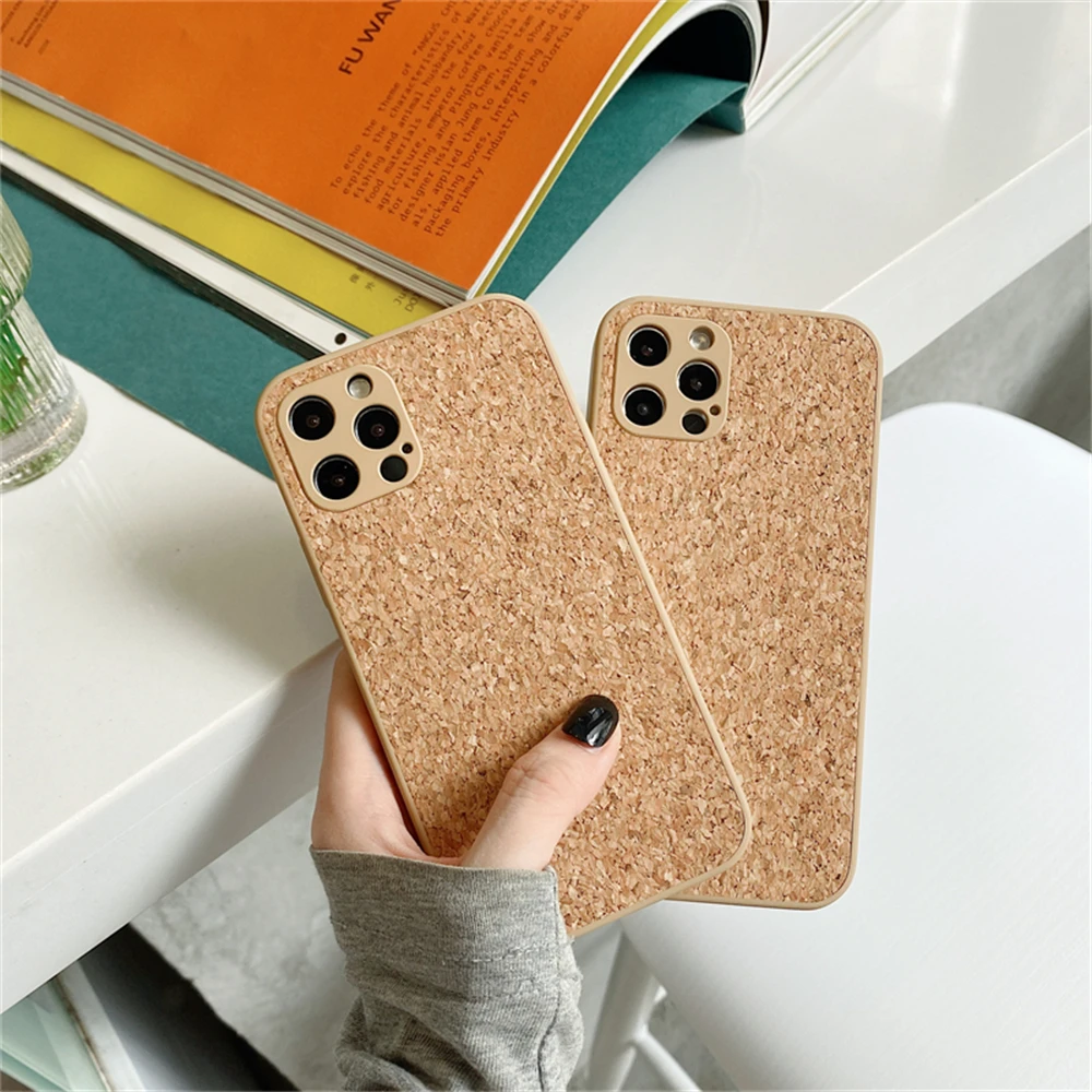 

Laudtec Wood Compressed Original Sawdust Mobile Phone Case Shockproof And Breathable Customizable Back Cover For iPhone 13, Black, navy blue, brown